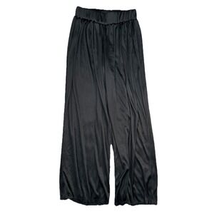 MAURICES Womens‎ Size M Black Pull On High Waist Crinkle Wide Leg Flare Pants